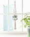 Mkono Mini Macrame Hanging Planter with Ceramic Flower Pot 19 Inch