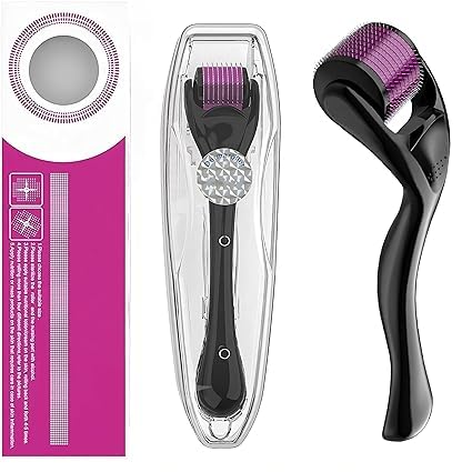 Derma Roller 1mm for Hair Growth| Microneedling Roller for Face Body Scalp| Derma Roller for Men & Women| Micro Needling Roller 540 Titanium Needle Home Use, Acne Marks, Cellulite Treatmment
