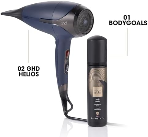 Helios Blue - Secador Profissional, Leve, Secagem Rápida, Controlo Máximo de Penteado - Para Todos os Tipos de Cabelo - (European Plug)