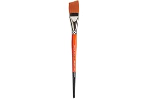 KINGART Premium Radiant 6400-1 Angular Shader Series Artist Brush, Synthetic Taklon Hair, Short Handle, for Acrylic, Oil and Watercolor Painting, Size 1 Inch