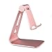 Mothca Adjustable Aluminum Cell Phone Holder, 270 Degree Rotating Multi Viewing Angle Mobile Phone Stand, Universal Desktop Charging Dock for iPhone Samsung Nintendo Switch iPad Tablet (Rose Gold)