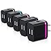 Wall Charger, Canjoy 5 Pack Universal Dual USB Ports Power Portable Adapter with 2.0A/10W Plug Outlet for iPhone 7/ 6S /Plus,iPad,Samsung Galaxy, Motorola, HTC, Other Smartphones(Family Pack)