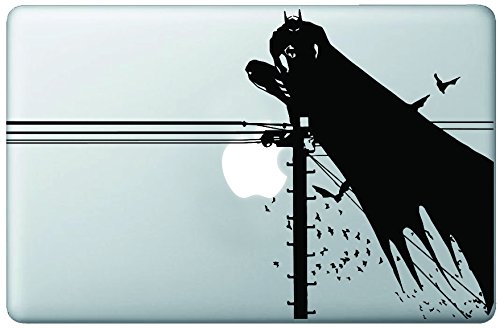 Batman Superhero Bats Black Silhouette Art Vinyl Decal Sticker Skin Apple Logo Macbook 13