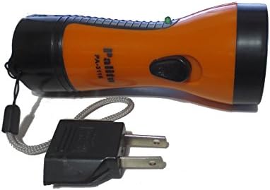 Palitu 5-LED Rechargeable Flashlight with Built-in Retractable Charging EU Plug (Orange with Black)