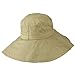 Big Size Ladies Linen Wide Brim Hat - Khaki (For Big Head)