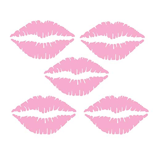 Iusun Wall Stickers 5PCS Sexy Lips Fridge Pattern Window Wall Removable Art Vinyl Decal Mural for Bedroom Living Room Restaurant Kids Nursery Kindergarten Mall Decoration (Pink)