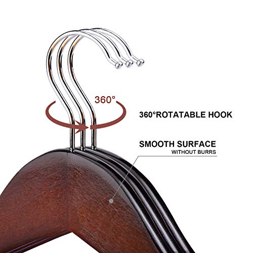 image for HOUSE DAY Premium Wood Suit Hangers 20 Pack Wooden Suit Hangers Wooden