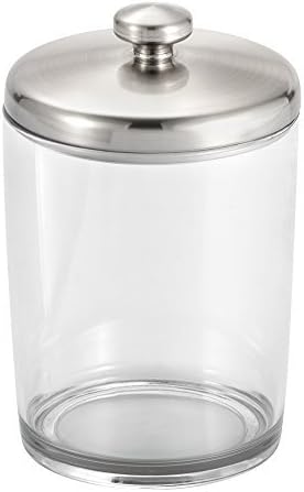 InterDesign Gina Bathroom Vanity Canister Jar for Cotton Balls, Swabs, Cosmetic
