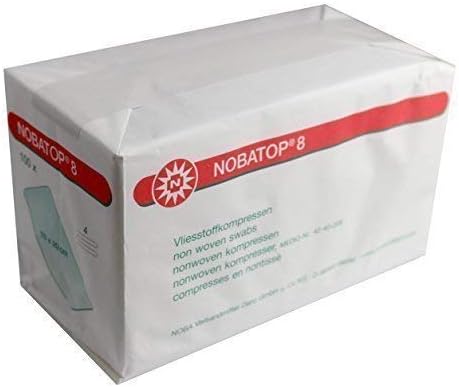 Non-woven fabric-compress 100 Piece Nobatop 8 non-sterile Various Sizes - 10,0 cm x 20,0 cm