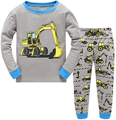 Boys Christmas Pyjamas Set Toddler Kids Cars Train Truck Print Pjs Sets 100% Cotton Long Sleeve Nightwear Sleepwear Clothes Set for Boy