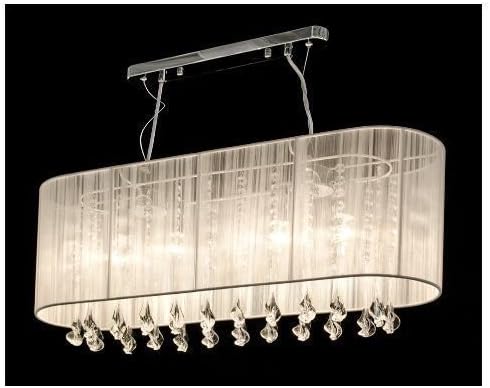 Belgravia Crystal Chandelier Pendant Light Glass, White, Height: 30cm Width: 70cm Depth: 19cm