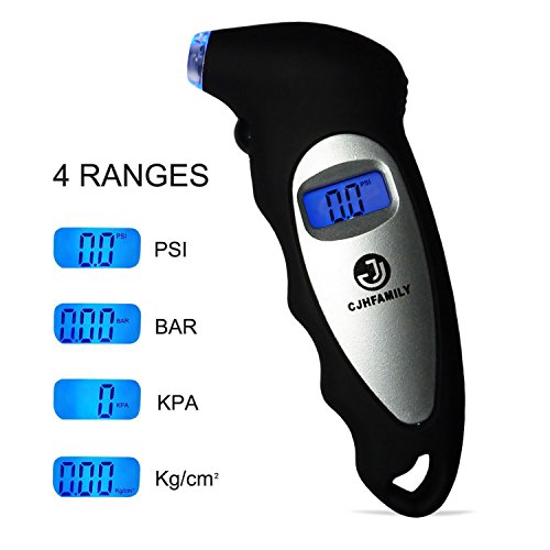 CJHFAMILY Digital Tire Pressure Gauge 100 PSI 4 Settings for Car Truck Bike and motorcycle with Backlit LCD - Thumbnail 2
