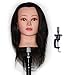 HAIREALM 18'' 100% Human Hair Cosmetology Mannequin Head for Hair Styling Training Head Manikin Doll Head (Table Clamp Stand Included) HA0212P
