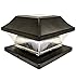 Sogrand Solar Light,Post Cap Lights 4 x 4 Plus,Outdoor Decorations Bright 15 Lumen Warm White LED Lamp Vinyl Posts Caps 3.5x3.5 4x4 5x5 Waterproof Black Lantern Fence Deck 2 Pack