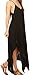 Sakkas 16820 - Eleonora Stonewashed Embroidered Spaghetti Strap Handkerchief Dress - Black - OS