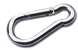 SB DISTRIBUTION LTD SBDs (4 PACK) Steel Snap Eye Link Spring Hooks. 3/8" / 10 mm - Heavy Duty Multipurpose Carabiners Snap Link/Hook Carabiners. Carabiners - Length: 3-7/8" in. Width: 2" in. Not for lifting use.