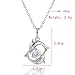 Vktech 18K White Gold Plated Two Dolphins Form a Circle Crystal Pendant Necklace