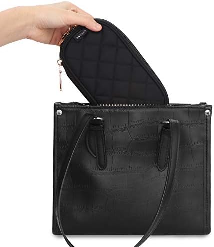 ANKUER Travel Makeup Bag Small Cosmetic Bag Organizer Cosmetic Case Pouch Gift for Women (Black) 6 ANKUER Travel Makeup Bag Small Cosmetic Bag Organizer Cosmetic Case Pouch Gift for Women (Black)