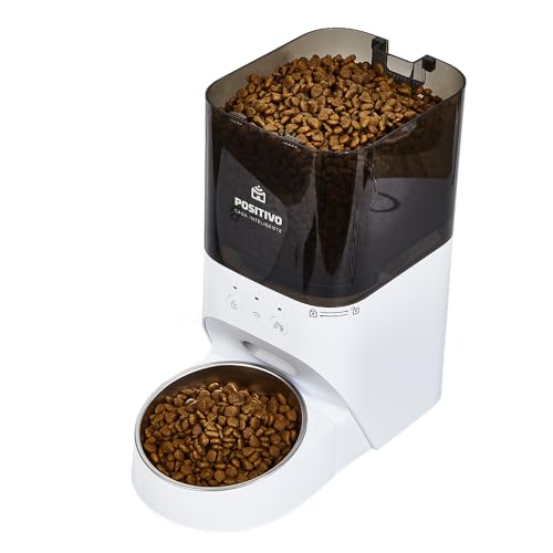 Smart Alimentador Pet Wi-Fi Positivo Casa Inteligente, Agendamento de Porções por App, Gravador de Voz, 4L, Sensor antiobstrução, Tigela removível – Compatível com Alexa e Google Assistente