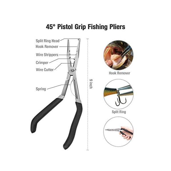 Mossy Oak 4pc Fishing Tool Kit Pistol Grip Fishing Pliers, Fish