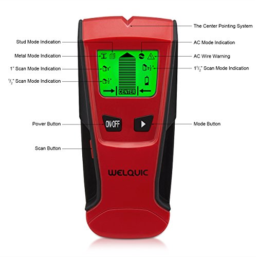 WELQUIC Electric Centerfinding Stud Finder with 3in1 Metal AC Wires