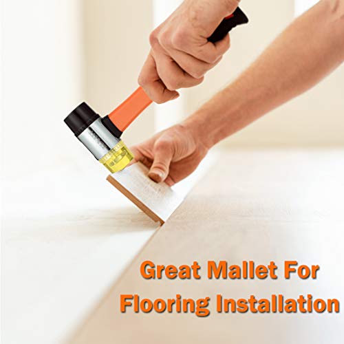 image for ZEXETT Rubber Mallet, 35mm Double-Faced Soft Hammer with Fiberglass Ha