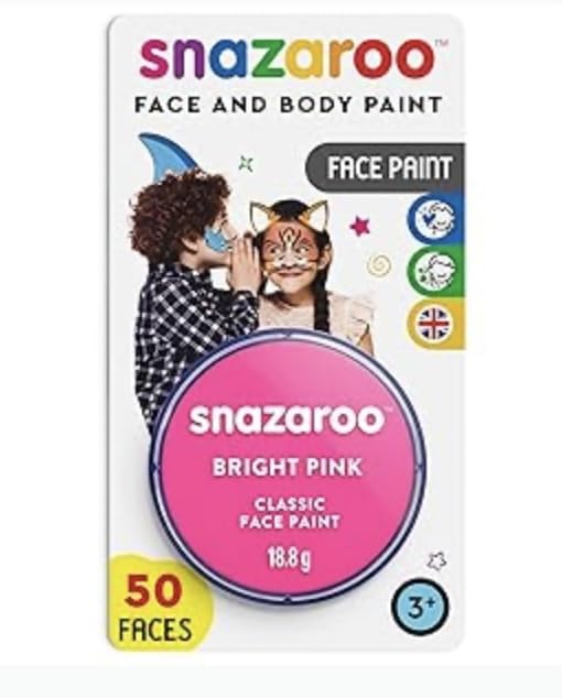 Snazaroo Classic Face and Body Paint for Kids and Adults, Blister Bright Red Colour, Water Based, Easily Washable, Non-Toxic, Makeup, Body Painting for Parties, for Ages 3+