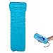 Inflatable Sleeping Pad Lightweight Outdoor Sleep Mat with Built-in Pillow and Mini Pouch Exellent For Hiking & Camping Blue