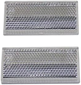 Amazon 車検対応 角型反射板 リフレクター 白 ２枚セット Eマーク認証品 船舶用トレイラーパーツ 車 バイク