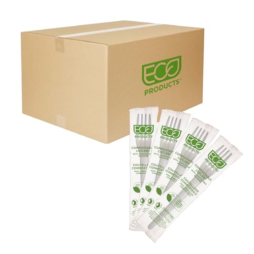 Eco-Products Compostable CPLA 7" Plastic Dinner Forks, Case of 1000, Individual…