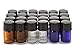 Vivaplex, 24, Assorted Colors, 2 ml (5/8 Dram) Glass Bottles, with Orifice Reducers and Black Caps