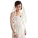 YUAKOU 1 layer Lace Edged Waist Length Bridal Veil with Comb Wedding Veils