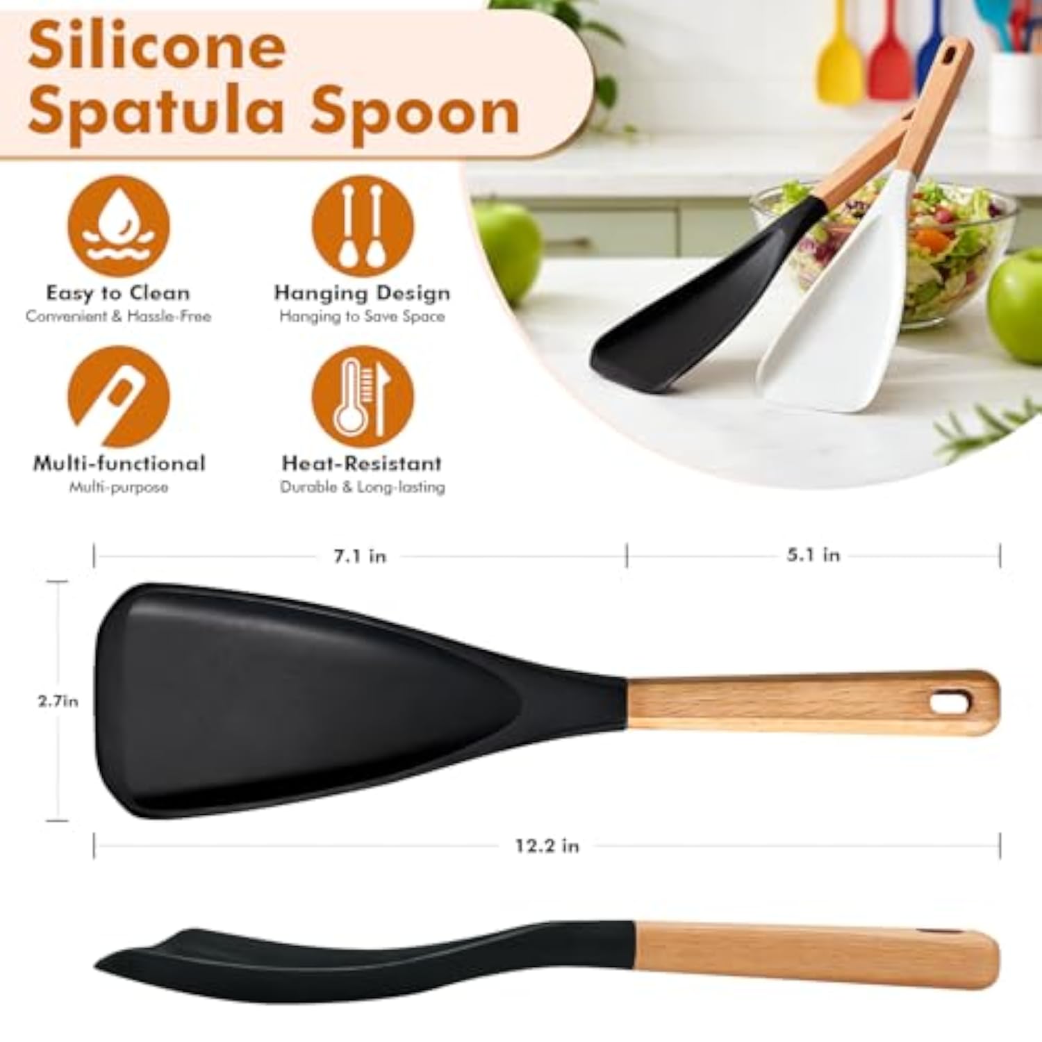 2 件套木柄硅胶锅铲汤勺 50%OFF