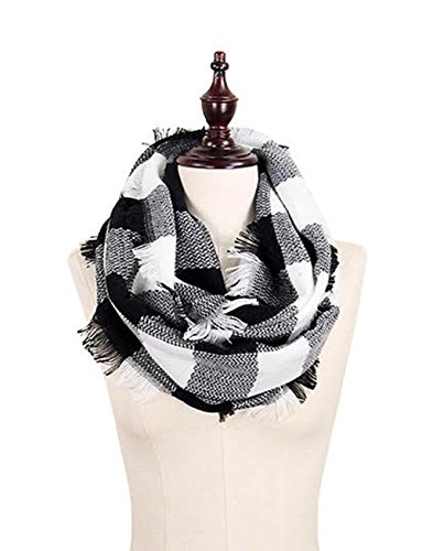 StylesILove Plaid Lovers Collection Womens Infinity Scarf Regular Scarf (Buffalo Plaid Wheat)