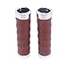 KINGOU Honey Brown Leather Handlebar Grip for Bicycle/Fixed Gear/Mountain/Folding Bike Double Lock-on Bar Grip