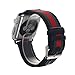 Apple Watch Band, Pandawell™ Nylon with Genuine Leather Sport Replacement Strap Wrist Band with Metal Adapter Clasp for 42mm Apple Watch / Sport /Edition (42mm-Red/Green)