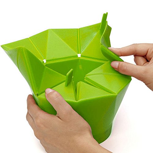 Sweetdecor Foldable Food-Grade Silicone Popcorn Popper,Collapsible Popcorn Bowl with Lid - DIY Microwave Popcorn Maker Healthy Machine - BPA-Free FDA Approved (Green) - Thumbnail 3