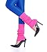Kimberly's Knit Women 80s Party Neon Capri Running Workout Leggings Leg Warmers (One Size, SapphireBlue+Hotpink)