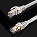 SNANSHI Cat 7 Ethernet Cable 15 ft White, Cat7 Flat Ethernet Patch Cables - Internet Cable Shielded RJ45 Connectors Compatible with Switch/Router/Modem/Patch Panel