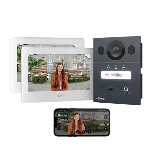 Goliath® Video Door Phone 2 Monitors [Monitor 7"] Automatic Door Phone with Camera – 2 Wire Video Door Phone – Camera Telefonillo – Video Intercom – Vandal Proof and Climate – Surface