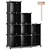 Puroma Cube Storage Organizer 9-Cube Closet Storage Shelves with Wooden Mallet DIY Closet Cabinet Bookshelf Plastic…