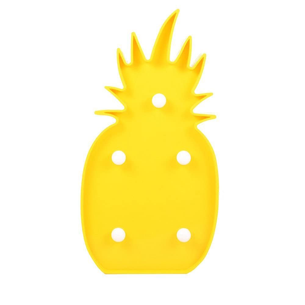 Youngine Creative LED Light Tropical Desk Lamp Marquee Sign Light Battery Operated Wall Decor Bedroom Night Light (Pineapple)