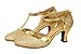 Honeystore Women's Latin Dance Closed Toe T Strap Glitter Mary Jane Dance Shoes