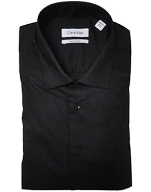 Calvin Klein Men's Slim Fit Stretch Shirt, Size 16.5 34-35, Black, (#271)