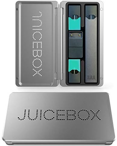 Modern Carrying Case Compatible with JUUL, Solid Aluminum Design, Fitted Silicone Insert with Magnetic Closure, Fits JUUL, Pods and Charger