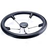 Amarine-made-13-12-Inch-Boat-Marine-5-Spoke-Destroyer-Steering-Wheel-with-Black-Foam-Grip