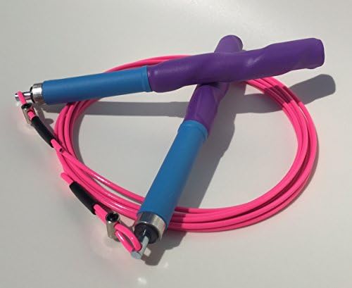 Cyclone Speed Rope - Ultra Premium Jump Rope - (Pink/Purple/Blue) - Best for Double Unders, WOD's - FREE Flexi Tie With Purchase - Beware of Low Quality Imports - 100% Made in the USA