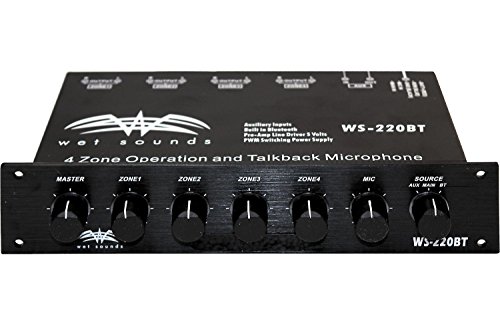 Wet Sounds WS-220 BT Bluetooth Enabled 4 Zone Control and built in Mic