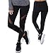 Kiwi-Rata Women Sports Mesh Trouser Gym Workout Fitness Capris Yoga Pant Legging, Black, L