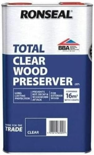 Ronseal Clear Trade Total Wood Preserver 5L Exterior Wood Protection